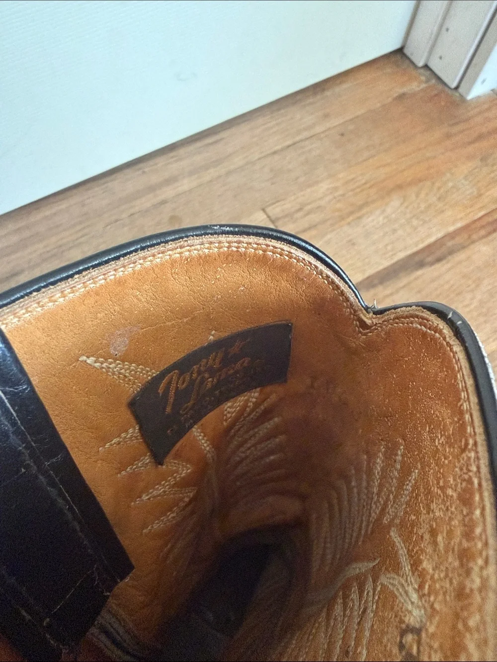 VTG 70’s Tony Lama Black Label Western Cowboy Boots 10B MultiRow Stitch USA Made